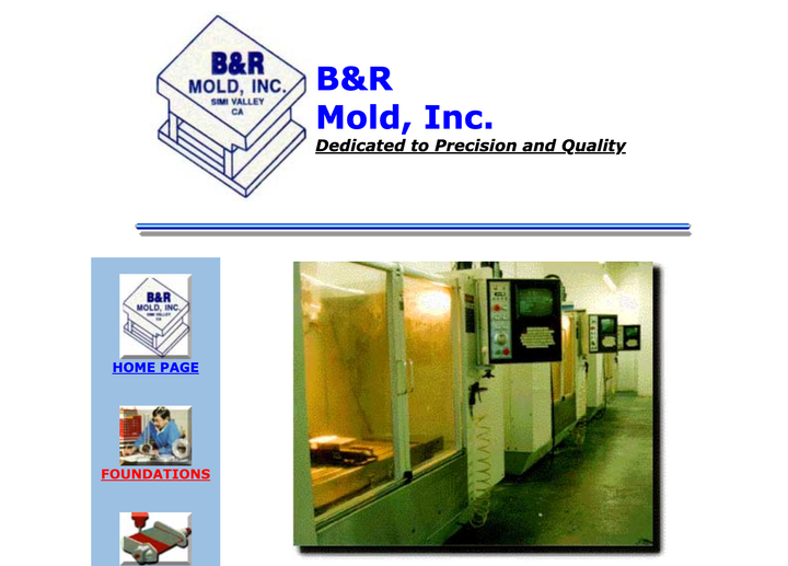 A row of CNC mills are shown on a mold maker's web site